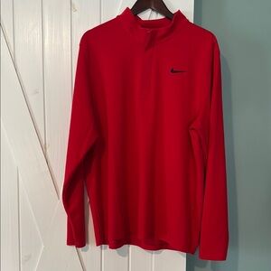 Nike Red Dri-Fit Long Sleeve Quarter Zip Pullover